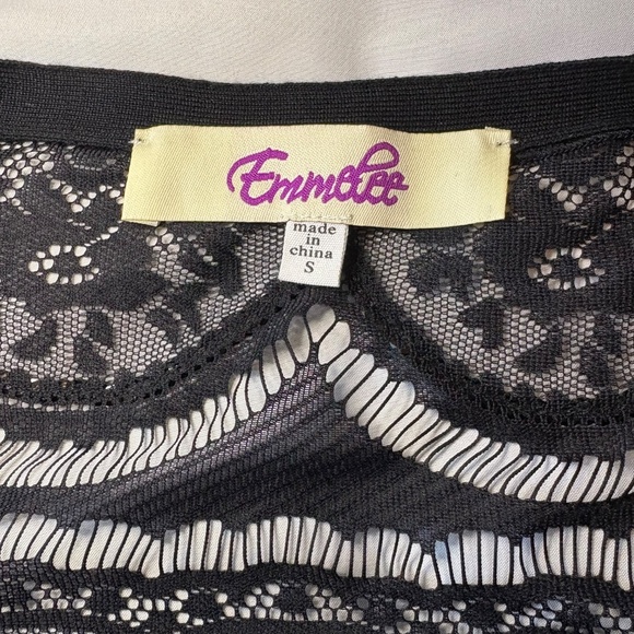 Emmelee Black Cardigan With Lace Back Size Small - Picture 6 of 9